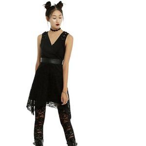 APOCOLYPTIC GOTH BLACK TANK DRESS WITH A HANKY HEM